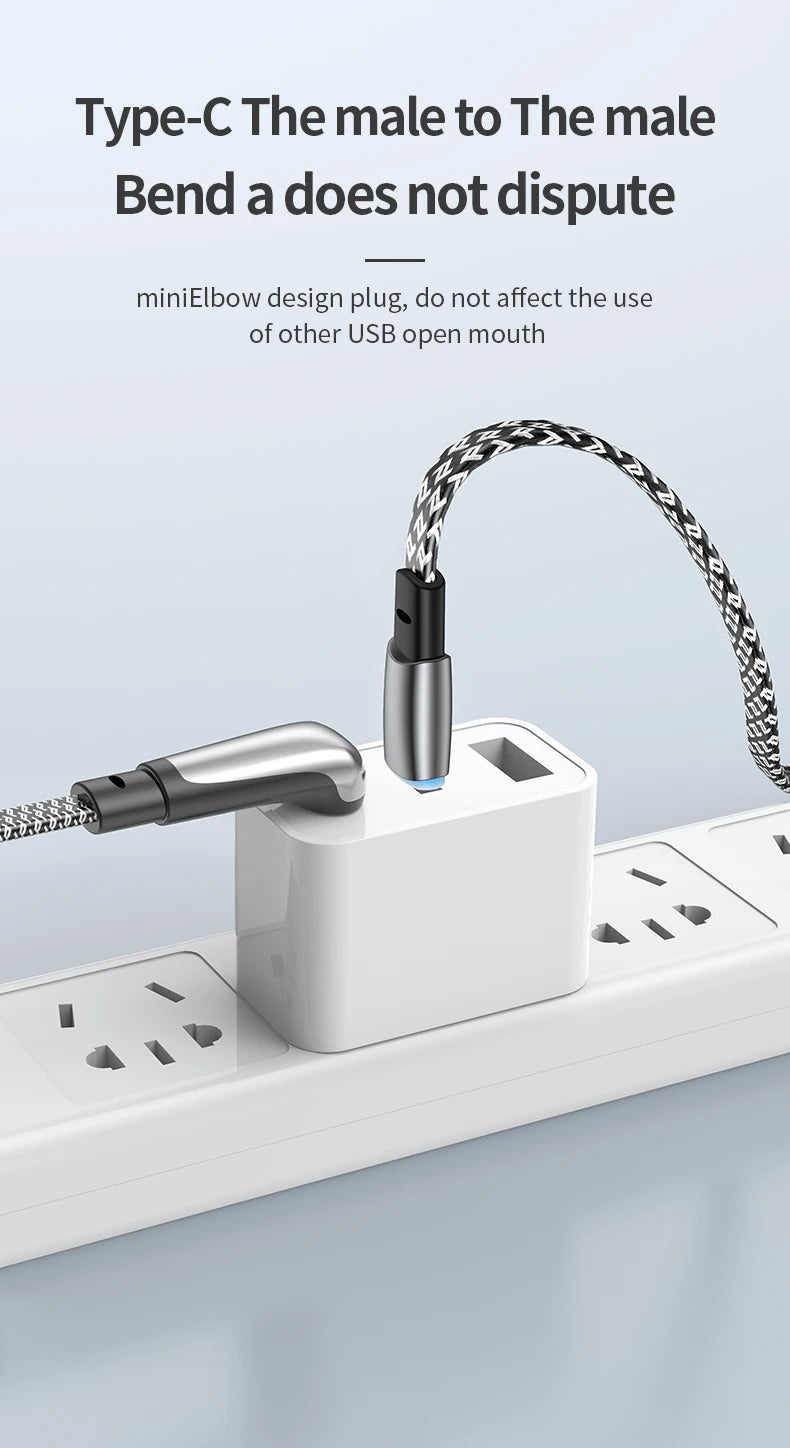 USB C Charger Cable | Flat 90 Degree Type C Charging Cable