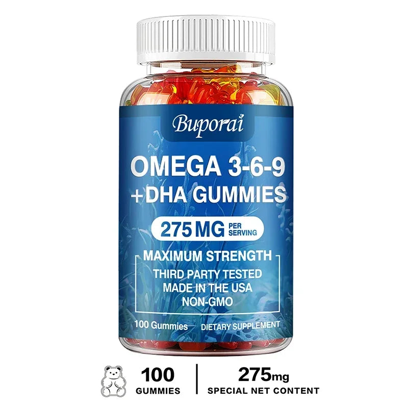 Omega 3 6 9 + DHA Gummies | Enhance Brain Health & Memory