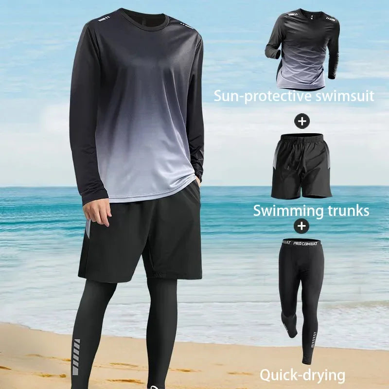 Men's Sun-Protective Long-Sleeve Swimsuit for Ultimate Comfort