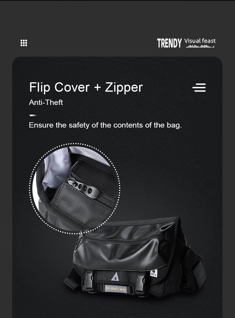 Waterproof Men Messenger Bag | Stylish Anti-Theft Crossbody Bag