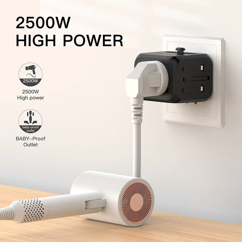 Universal Travel Adapter with USB-C & USB-A | Worldwide Compatibility