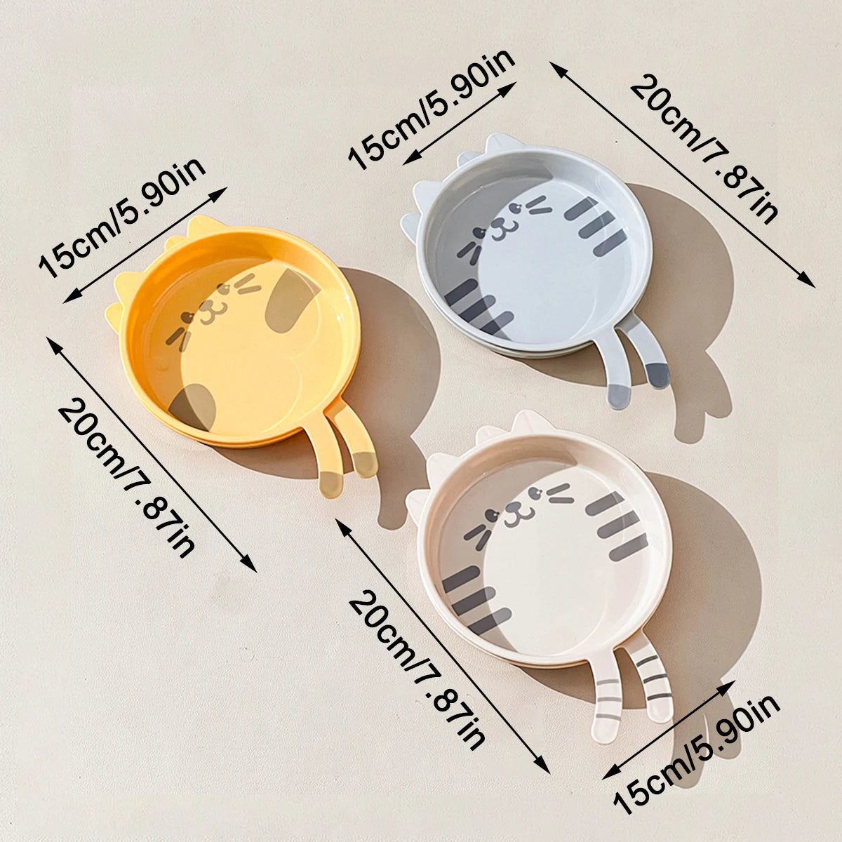 Cute Cat Pattern Plastic Dessert Plate | Reusable Kitchen Tableware