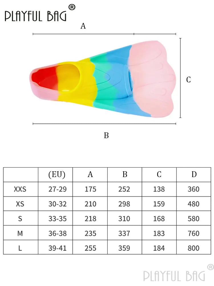 Colorful Silicone Swimming Short Fins | Perfect for All Ages