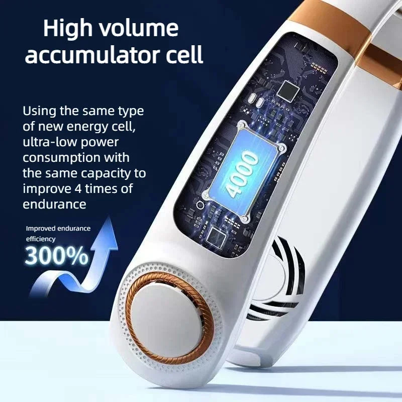 Portable Hands-Free Neck Fan with LED Cooling Plates | USB Rechargeable