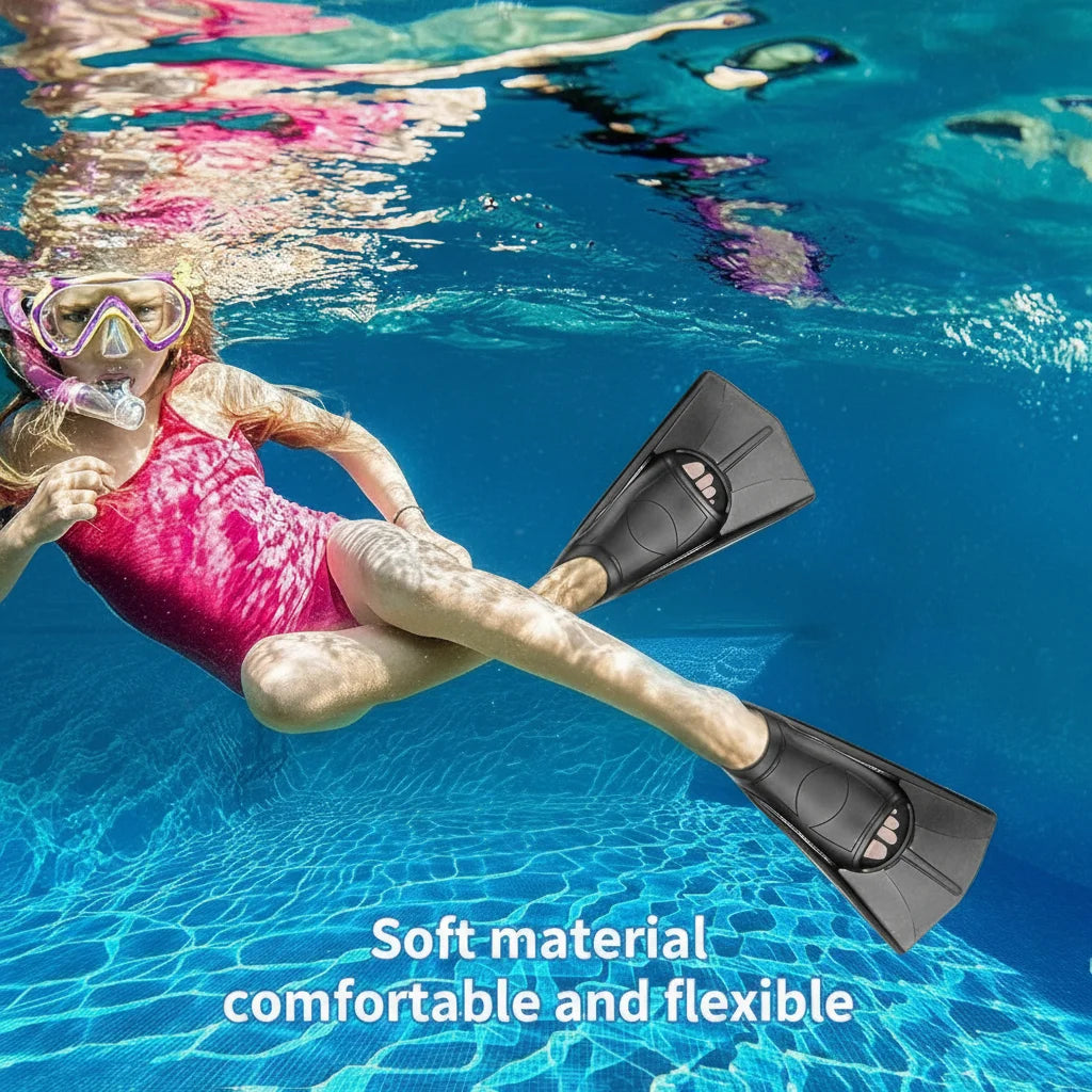 Professional Short Diving Fins for Enhanced Swim Training