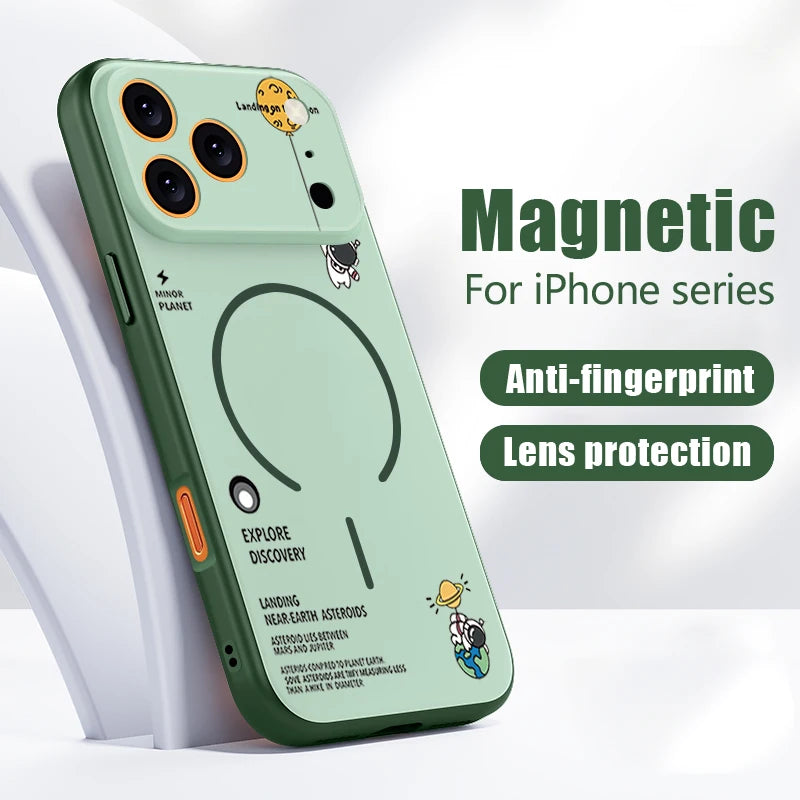 Hanging Astronaut Pattern Case for iPhone | Magnetic & Stylish Protection