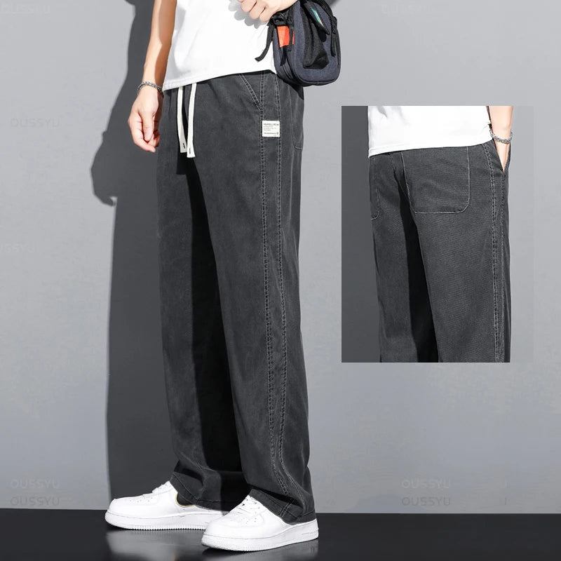 Men's Summer Loose Fit Soft Lyocell Jeans | Casual Comfort Trousers