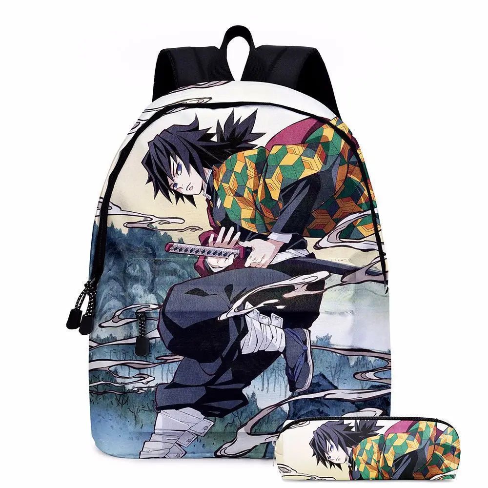 Anime Demon Slayer Backpack Set | Stylish Schoolbag & Pen Bag