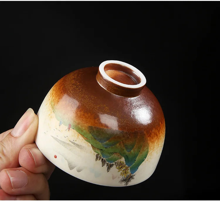 Handmade Vintage Ceramic Teacup | Japanese Coarse Pottery Mug