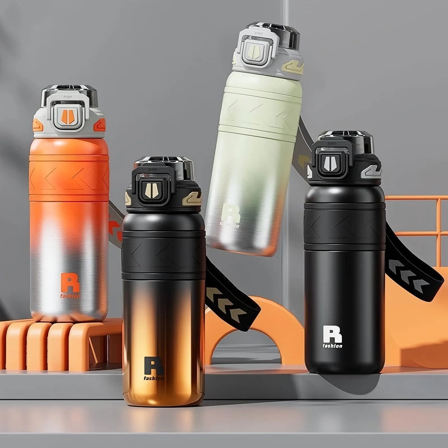 Large-Capacity Sports Straw Water Bottle | Portable Stainless Steel Cup