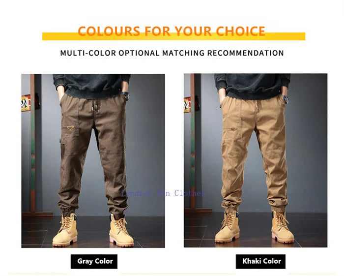 Plus Size Cotton Joggers for Men | Comfortable Ankle-Length Pants