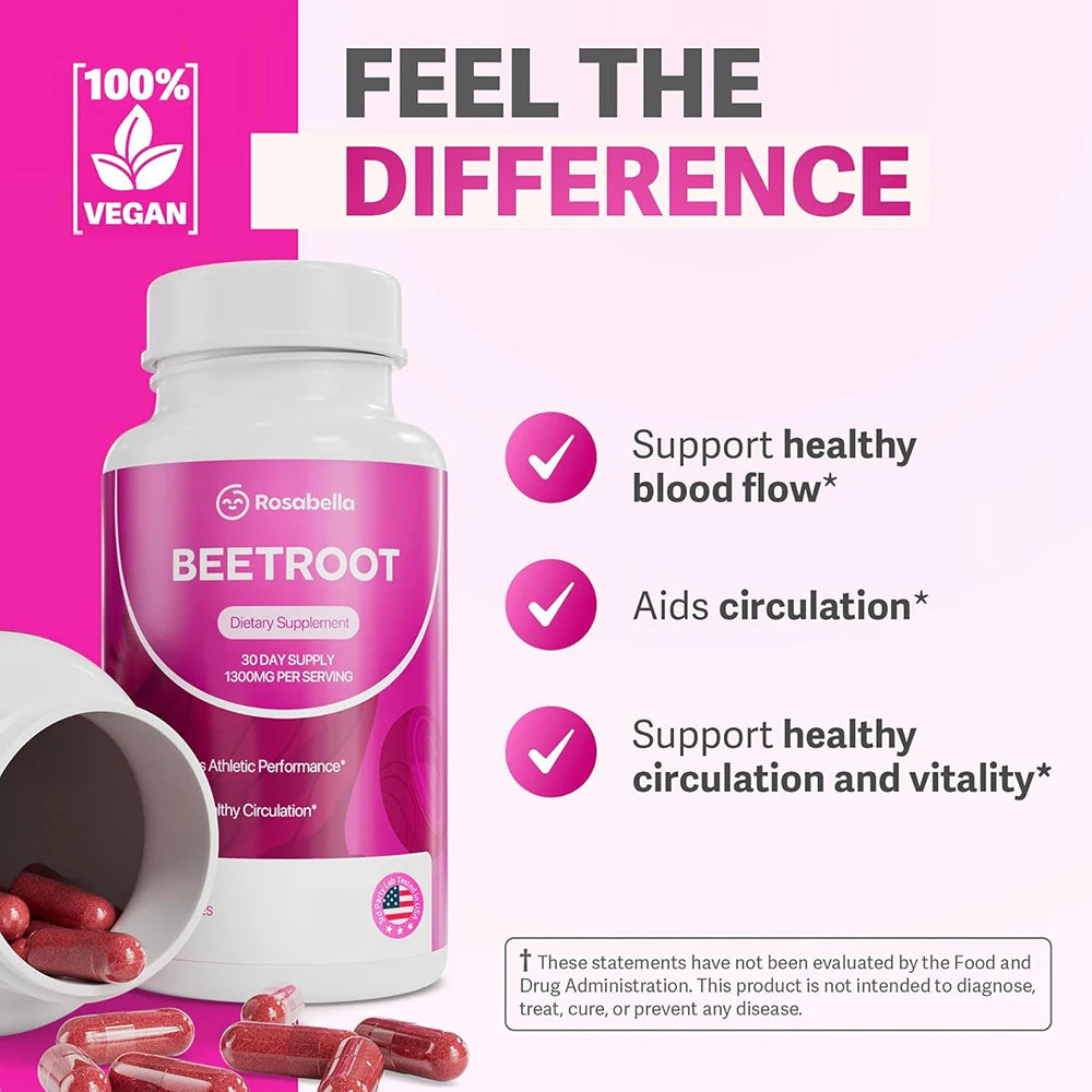 Organic Beet Root Capsules for Healthy Circulation & Vitality