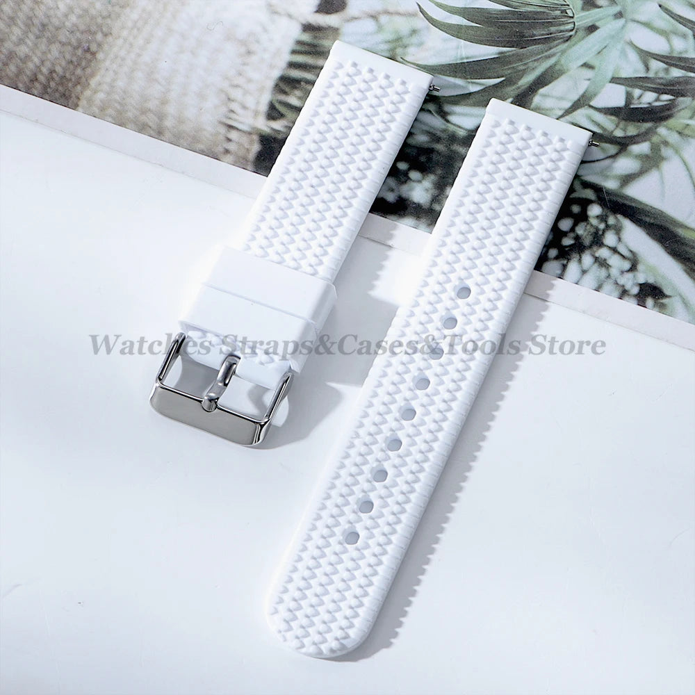 Soft Silicone Watch Bands | Quick Release Rubber Strap for All Watches