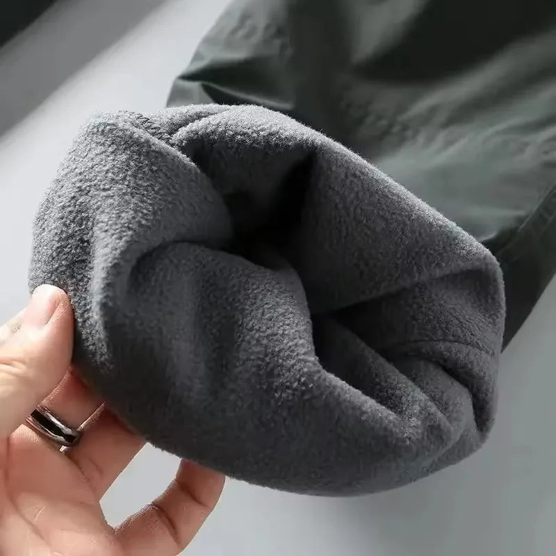 Waterproof Windproof Fleece-Lined Outdoor Pants for Men
