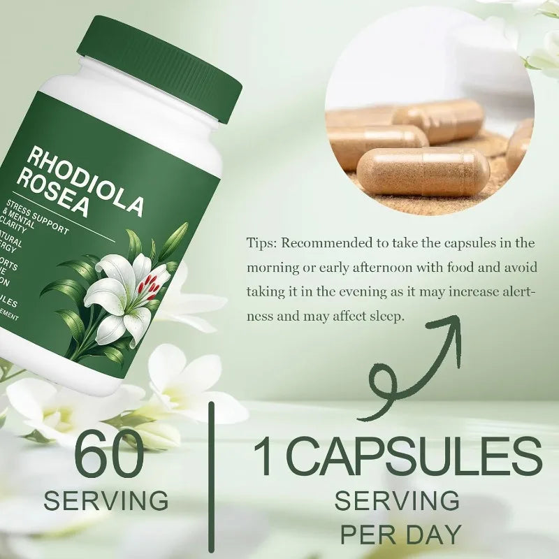Rhodiola Rosea Capsules | Daily Energy & Mental Focus Support