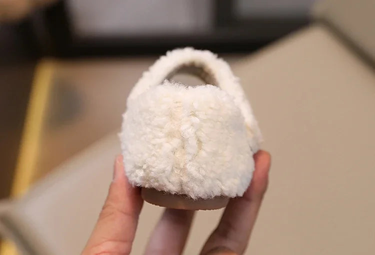 Cozy Velvet Mary Janes for Kids | Warm Plush Toe Winter Shoes
