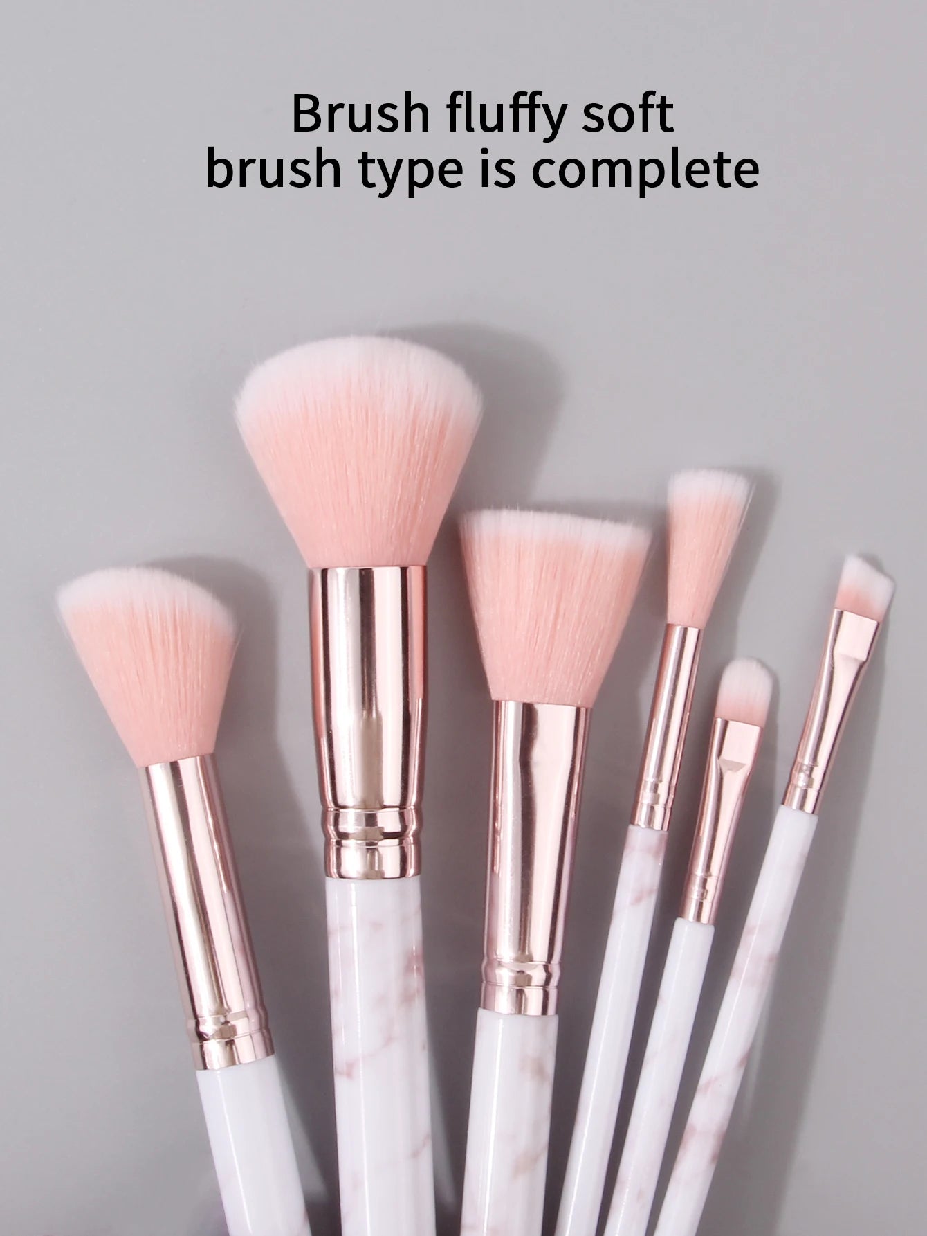12pcs Pink Makeup Brush & Sponge Set | Marble Brushes + Super Soft Powder Puff & Triangle Puffs 2026