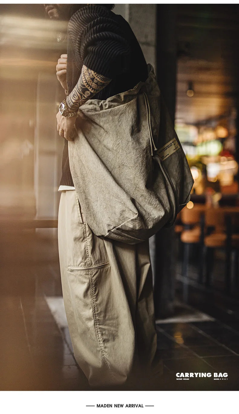 Large-Capacity Tie-Dye Canvas Shoulder Bag | Vintage Style Travel Bag