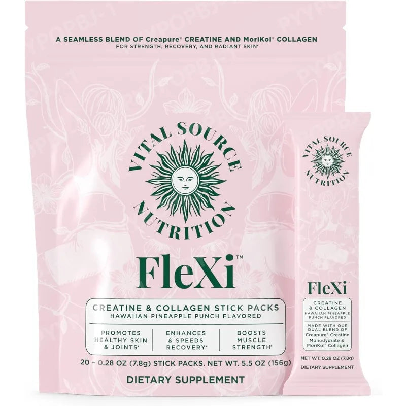 Creatine & Collagen Powder Stick Packs for Strength & Skin Health