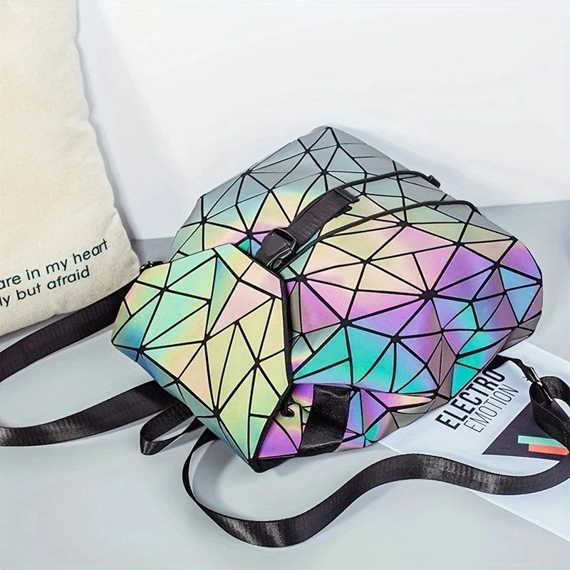 Stylish Luminous Drawstring Folding Backpack Set | Travel Bags