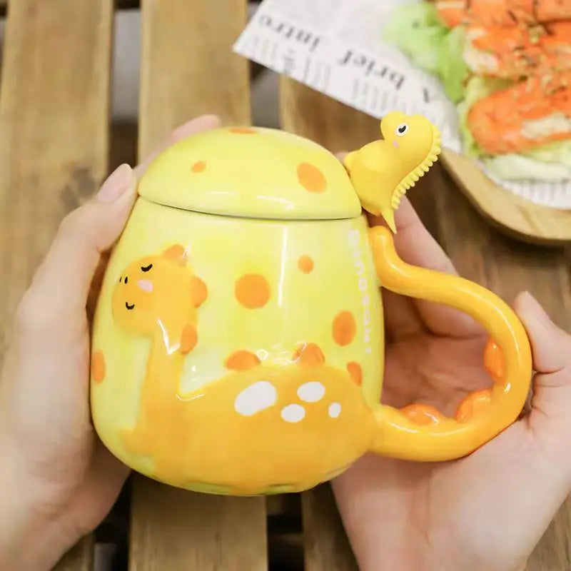 Dinosaur Ceramic Mug | Heat Revealing Coffee Cup for Kids