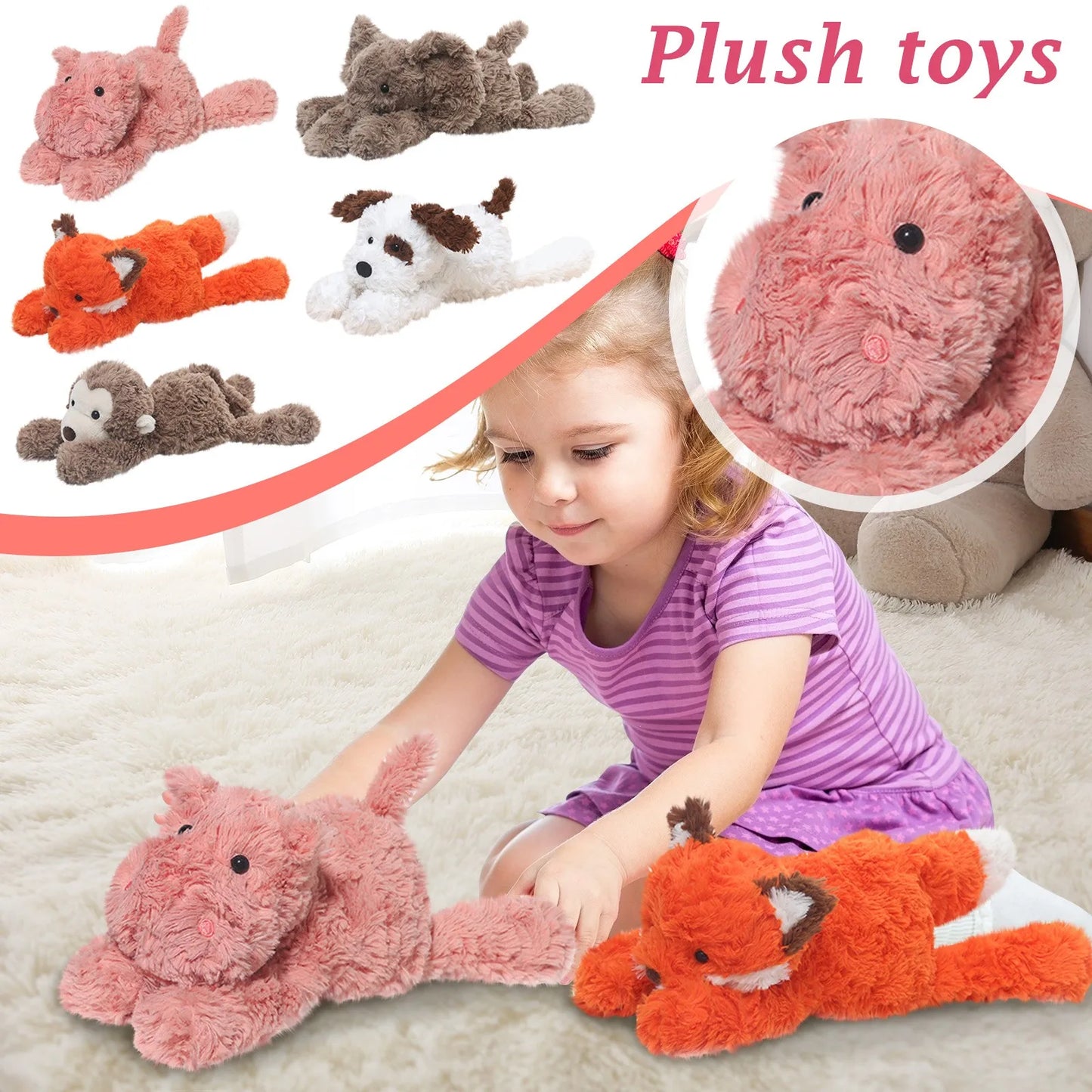 Kawaii Cartoon Hippopotamus Plush Toy – Cute Soft Hippo Doll, Cozy Stuffed Animal Companion, Birthday & Holiday Gift for Kids and Girls