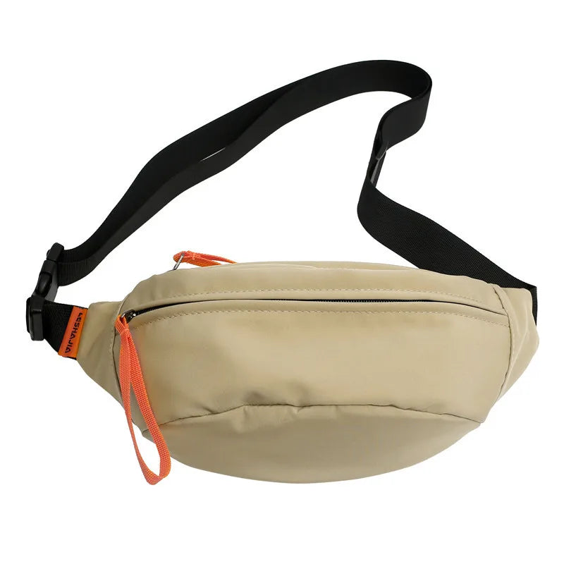 Street Casual Hip Hop Sport Fanny Pack Men Women Waterproof Functional Crossbody Bag Fashion Motorcycle Chest Bag Green Orange
