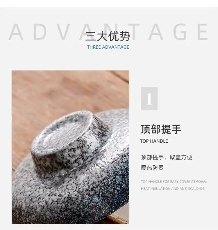 Japanese Ceramic Small Stew Pot Set | Creative Tableware for One