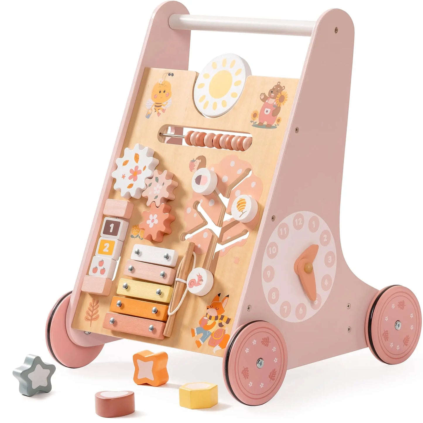 Wooden Baby Walker with Activity Center | Engaging Montessori Toy