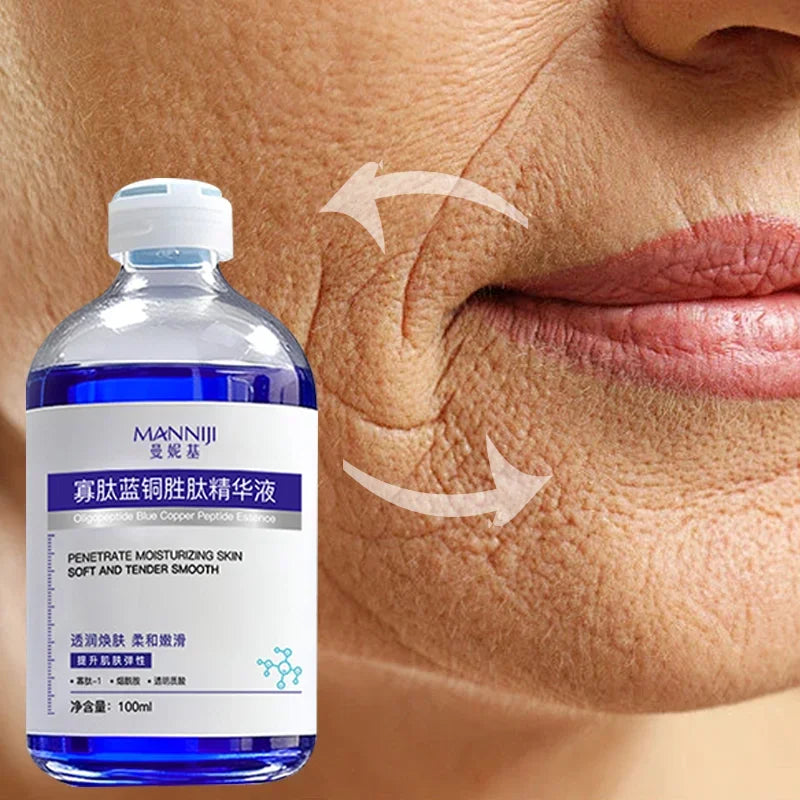 Powerful Blue Copper Peptide Anti-Wrinkle Essence for Fresh Skin