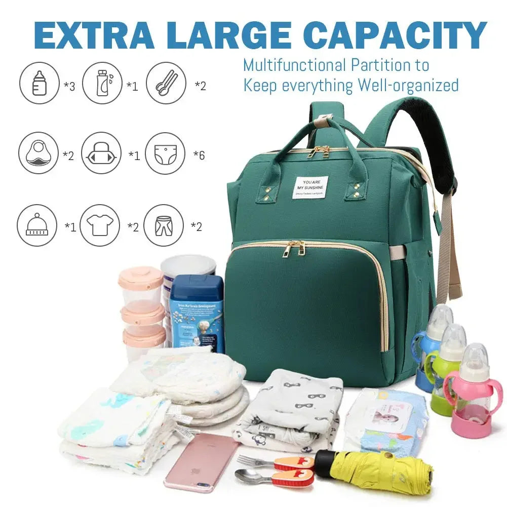 3 In 1 Diaper Bag Backpack | Waterproof & USB Charging