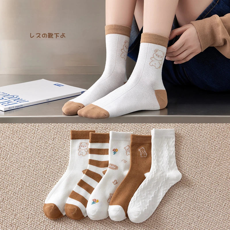 Women's Winter Cartoon Bear Socks | Cute Kawaii Style Collection