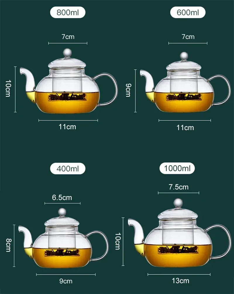1000ML Heat Resistant Glass Tea Pot with Infuser | Elegant Tea Brewing