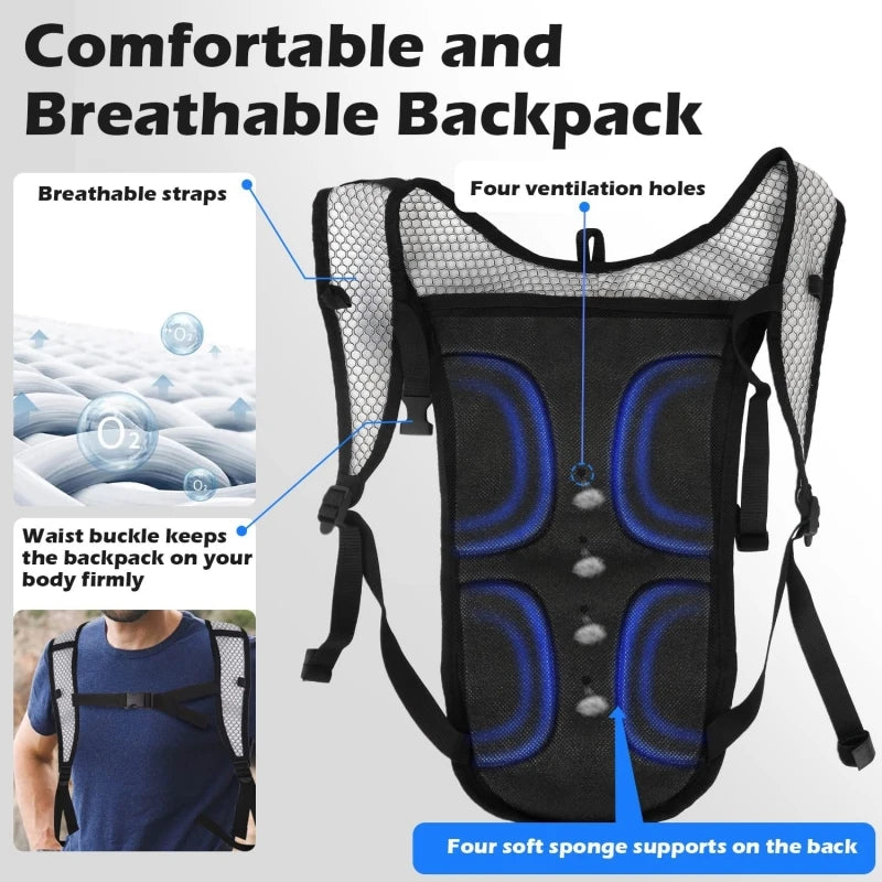 Lightweight Hydration Backpack | 2L Water Bladder For Outdoor Adventures