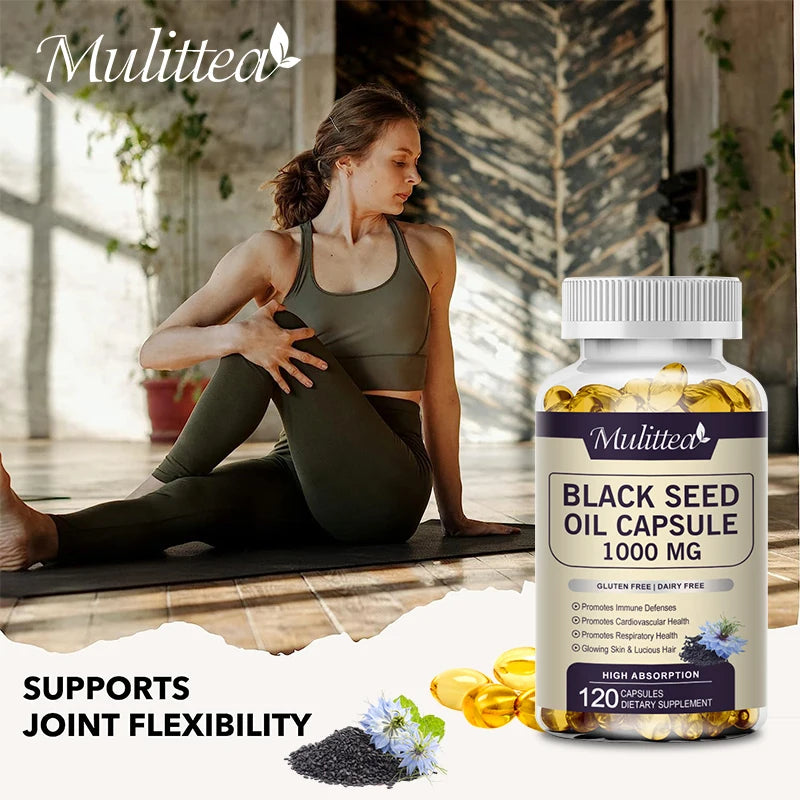 Pure Black Seed Oil Capsules for Hair, Skin & Digestion Support