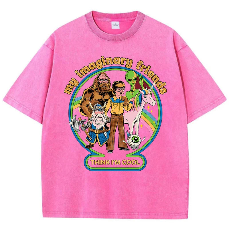 Washed Retro Men's Oversized T-Shirt | Soft Cotton Casual Tee