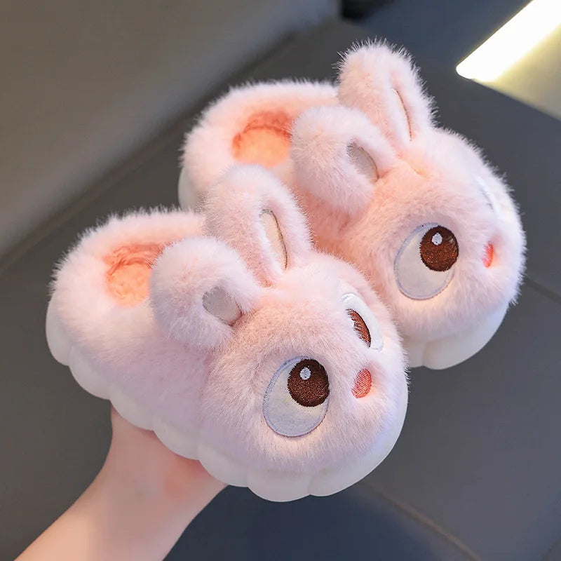 Kids Cute Rabbit Plush Slippers | Warm Winter House Shoes