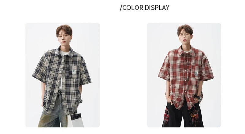 Men's Summer Fashion Plaid Short Sleeve Shirt | Stylish Casual Wear