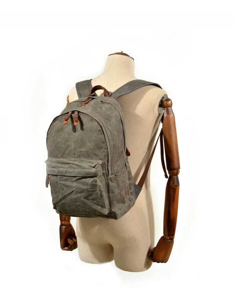Waterproof Oil Wax Canvas Daypack | Versatile Unisex Rucksack