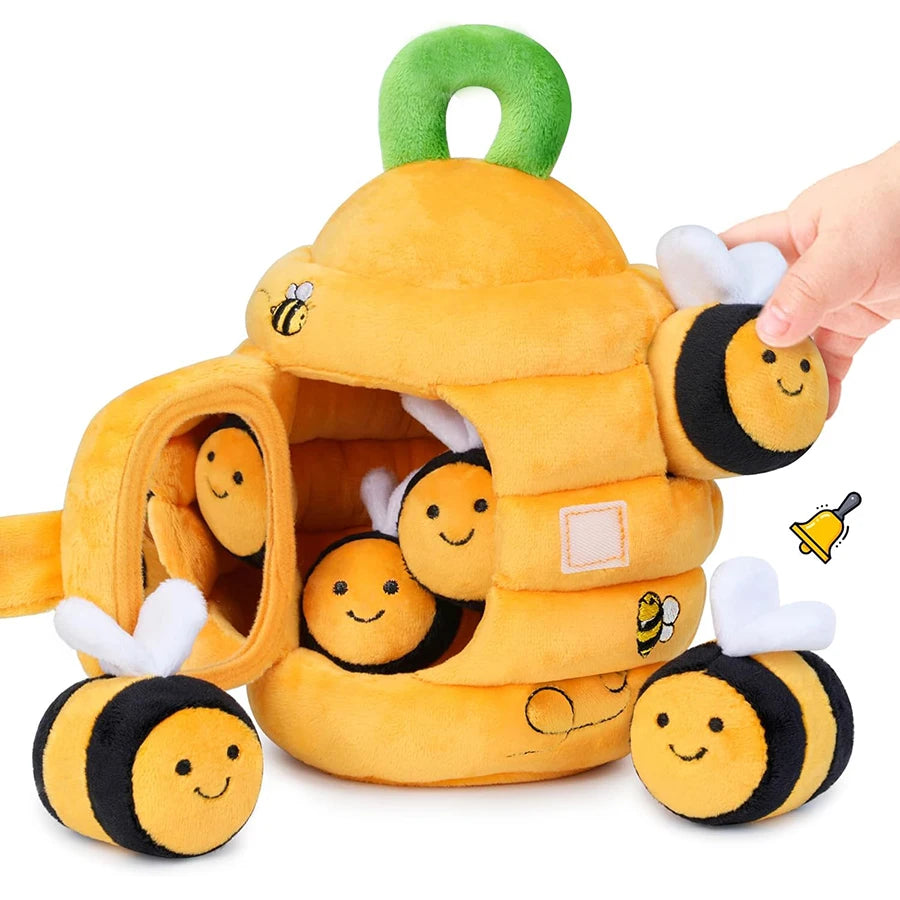 Plush Baby Beehive Toy with Stuffed Farm Animals | Sensory Fun