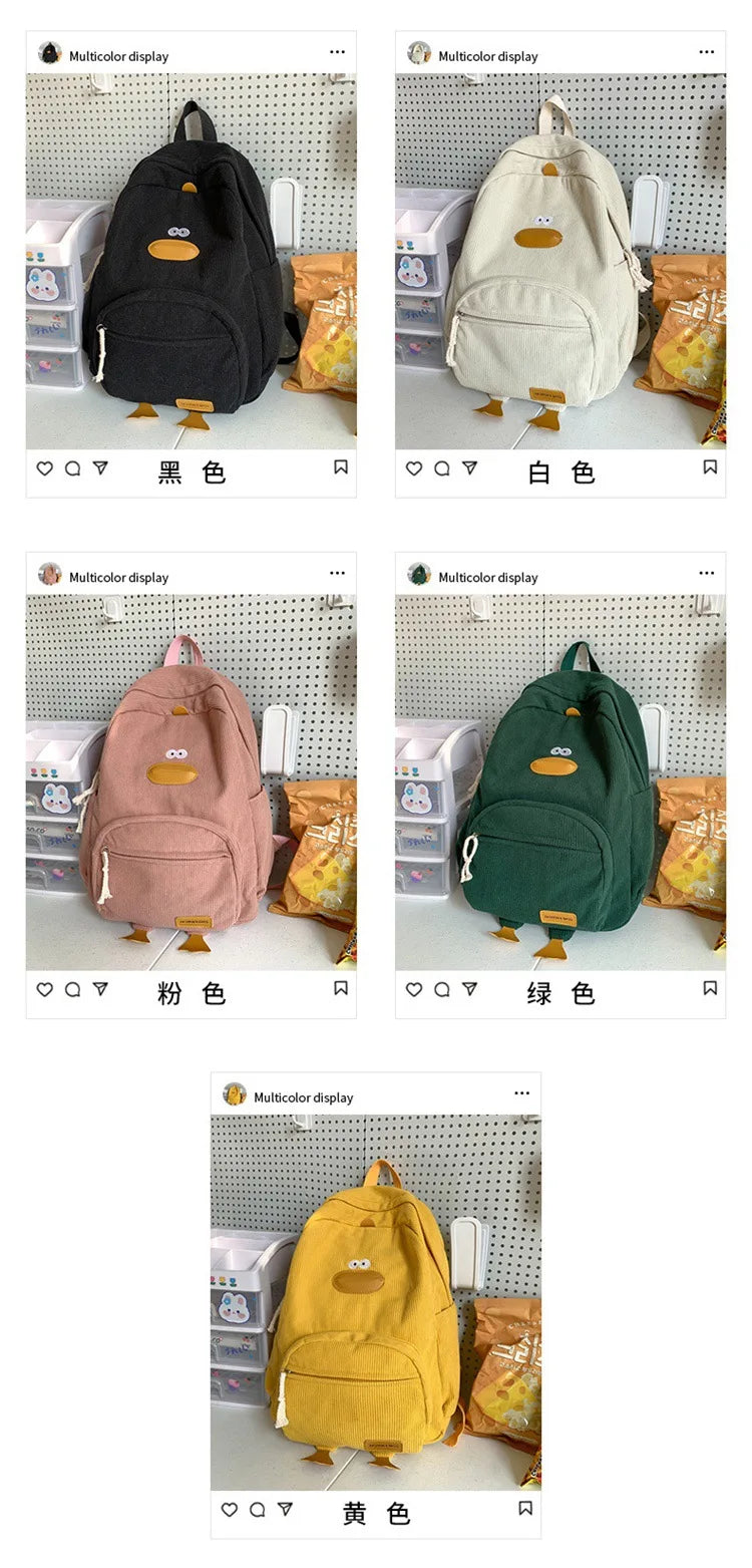 Cute Cartoon Duck Backpack | Stylish Travel Bag for Students
