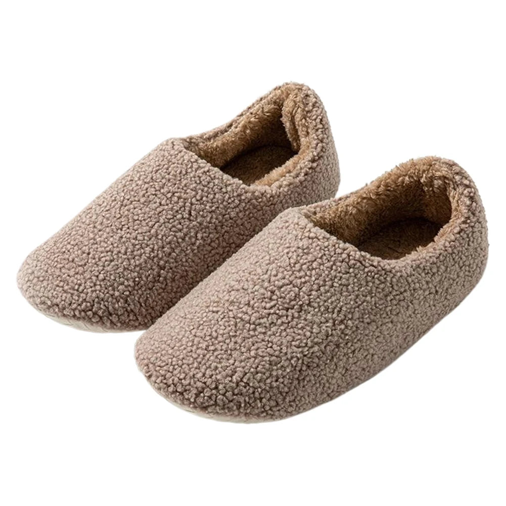 Cozy Women Plush Closed-Back Slippers | Warm Comfortable Indoor Shoes