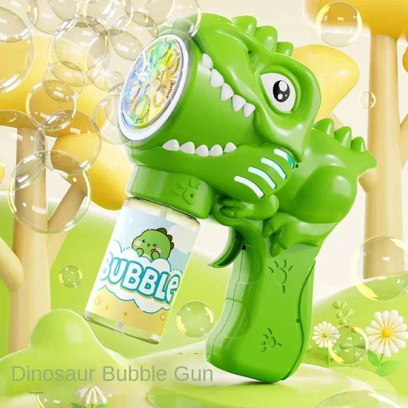 6-Hole Dinosaur Bubble Machine | Fun Electric Bubble Gun Toy