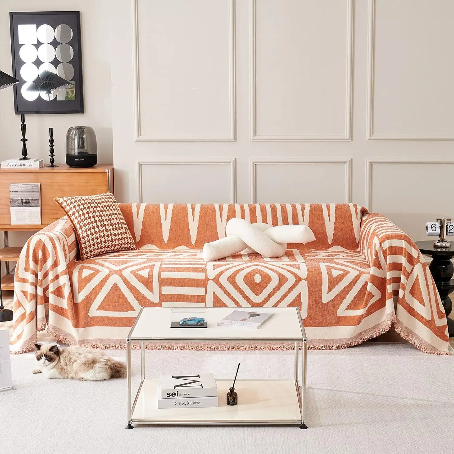 Stylish Boho Sofa Covers | Chenille Couch Cover for Pets
