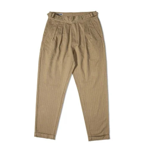 Men's Herringbone Cotton Gurkha Pants for Casual Style