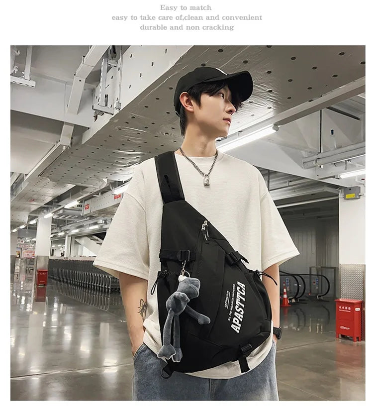 Outdoor Motorcycle Sport Travel Crossbody Bag Tactical Multifunction Waterproof Single Shoulder Backpack Unisex Casual Chest Bag