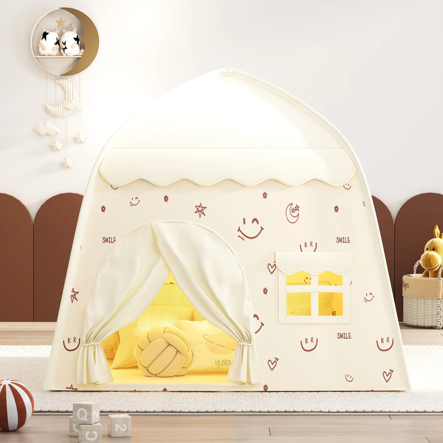 Khaki Toy Castle | Portable Children's Play Tent for Pretend Play