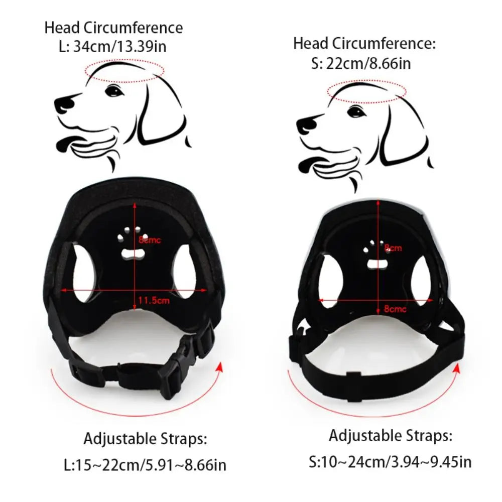 Adjustable Plastic Pet Dog Helmet | Safety Headgear for Pets