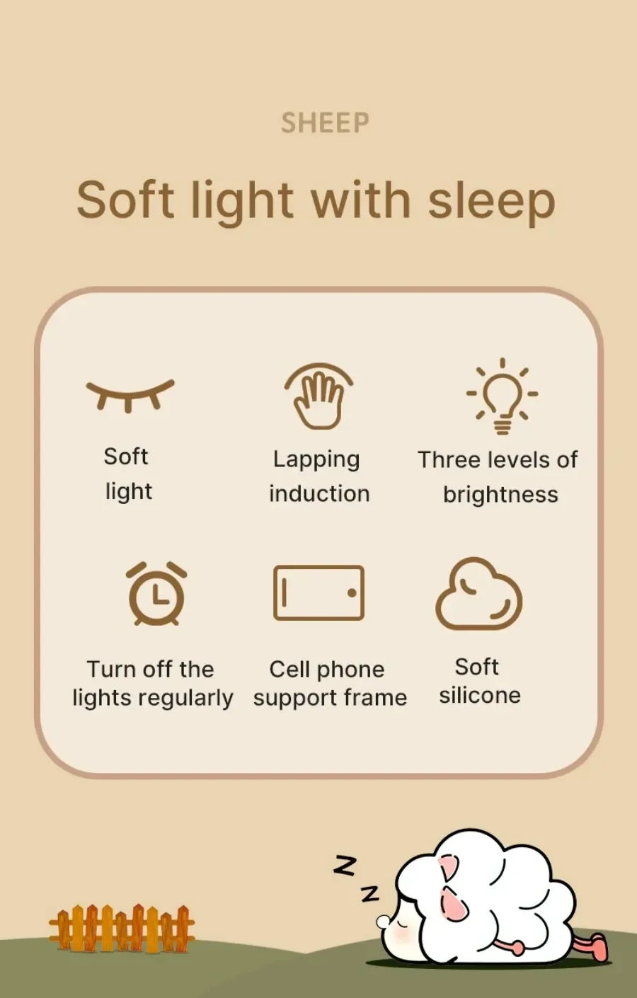 Luz nocturna LED recargable de animales para habitaciones infantiles | Acogedora y bonita