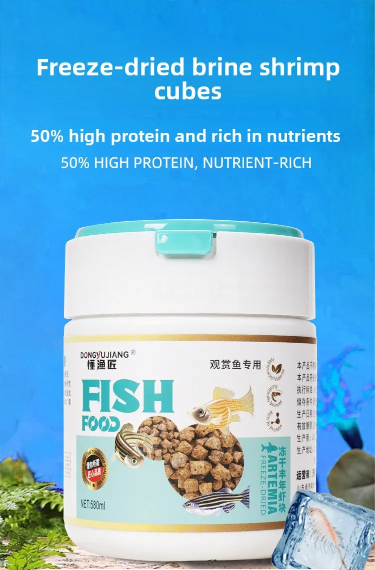 Freeze-Dried Brine Shrimp Blocks for Fish | Nutrient-Rich Treats